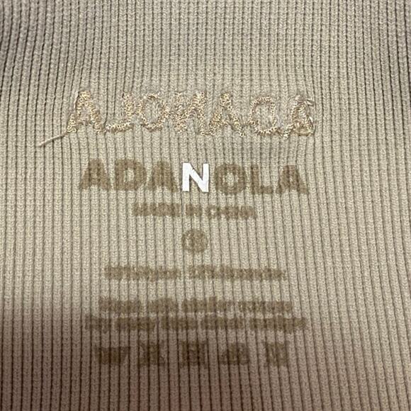 Adanola Women's Olive Green Rib Knit Mid Rise Activewear Yoga Gym Biker Shorts S - Picture 4 of 4